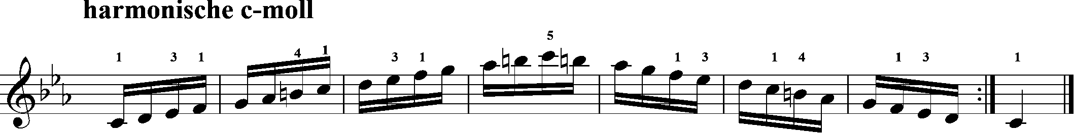 akkordeon, harmonische c-moll, skalen, hanon